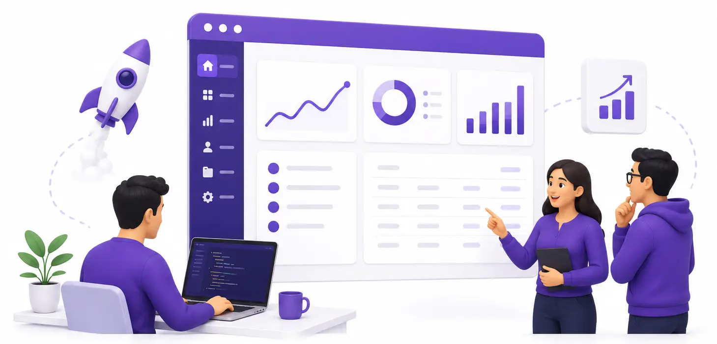 Professional team creating modern WordPress admin themes