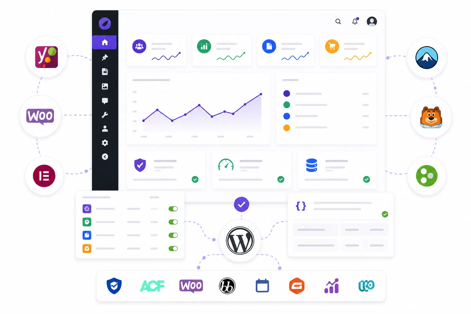 Compatible WordPress admin interface with popular plugins and tools